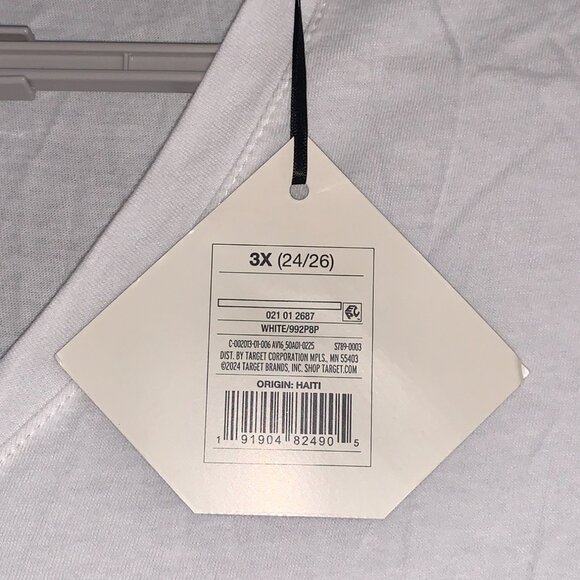 Ava & Viv Womens Plus Size White V-Neck Basic Tee Soft Cotton Casual Top - Picture 10 of 12